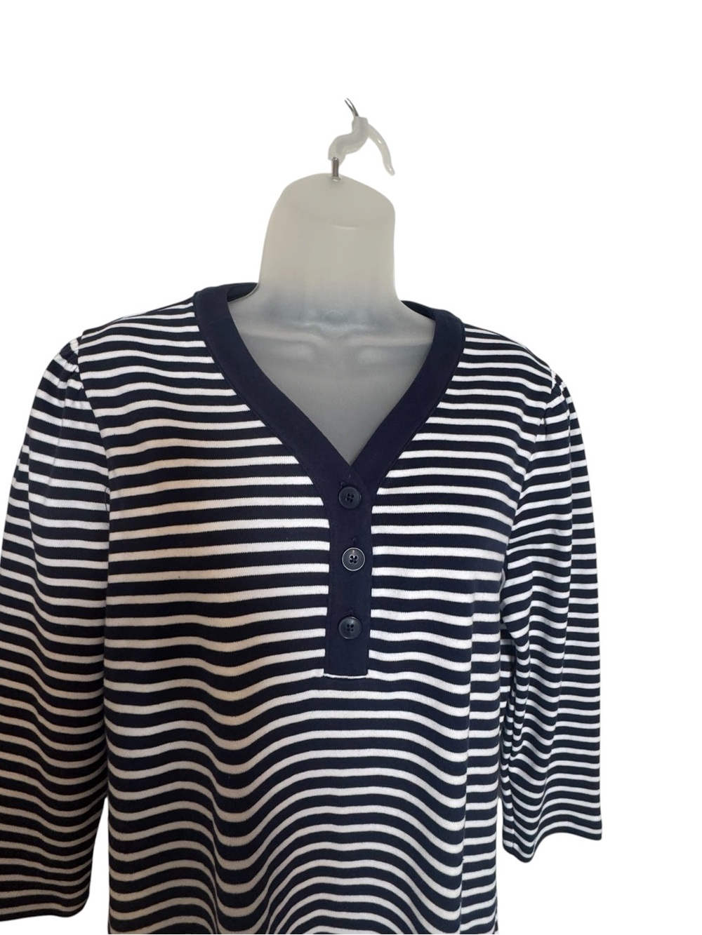 NWT Kim Rogers Navy/ White Striped Casual Summer Dress   MEDIUM    #CL - Picture 2 of 8